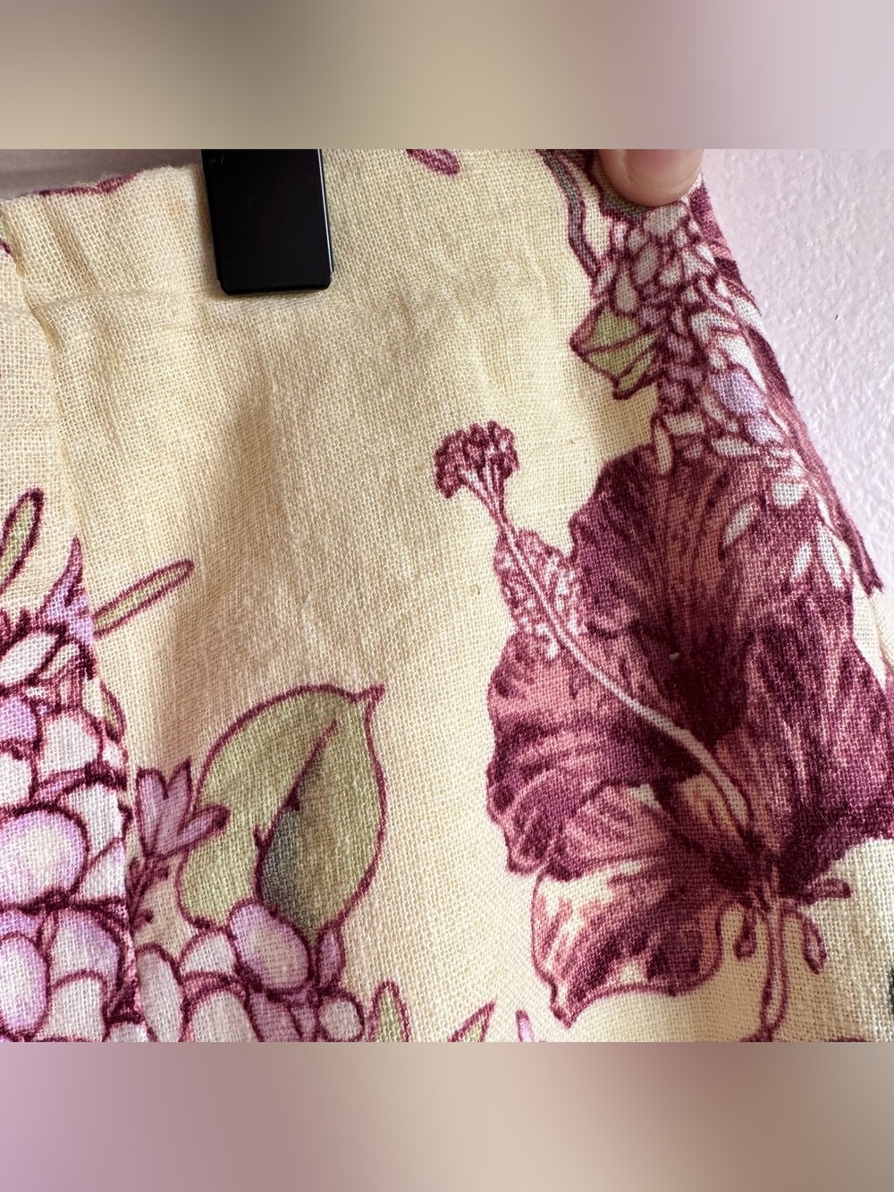 The A&F Ultra High Rise Scarlett Yellow & Wine Floral Linen-Blend Mini Skort - M - Picture 8 of 16